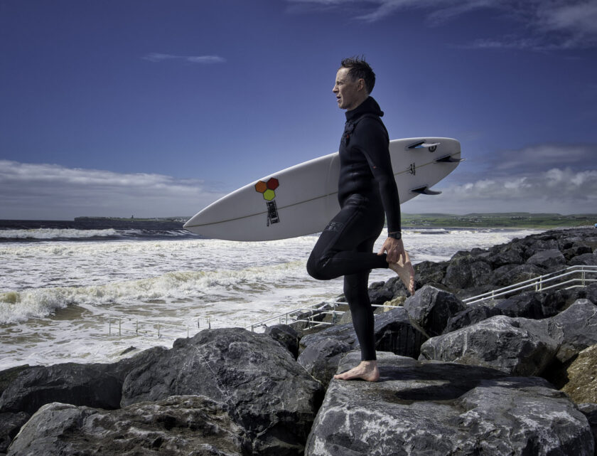 Surfer on Lahinch Beach Co Clare TI71CXD